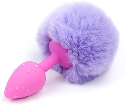 Frasky Yoga Sports Set Rabbit Tail ball Bu.tt Plug Plush Cosplay Game Women Halloween Roleing Gifts Light Purple F15