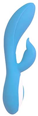 Pure Love G-Spot Silicone Rabbit Vibrator Blue, Rechargeable Clitoris Stimulator, Water-Resistant and Multi Function, Adult Sex Toy, Dual Stimulation