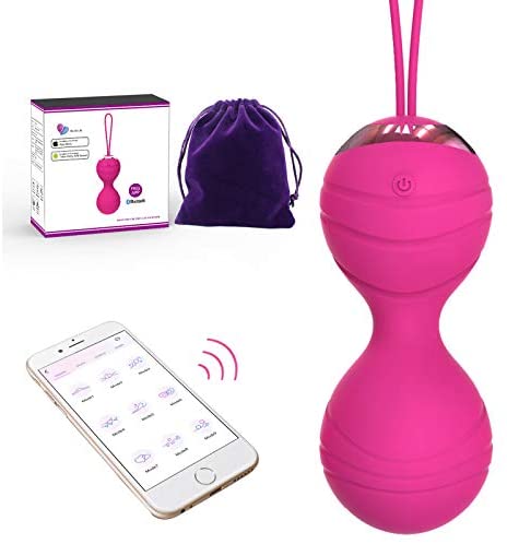 Smart App Control Kegel Balls with Vibration Patterns for Pelvic Floor Muscle Tightening,Doctor Recommended Silicone Ben Wa Balls for Bladder Control - Peach